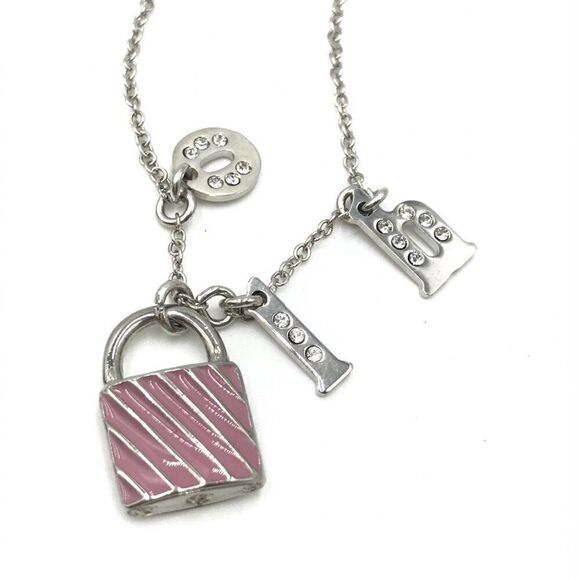 Chole Silver Double Layered Charm Necklace with Rhinestones - Picture 6 of 11